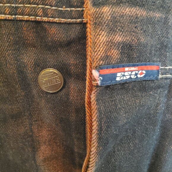 Willie+Esco DUNS Mens Vintage Denim Jacket Steetwear Black Red Sz XXL - Picture 3 of 7